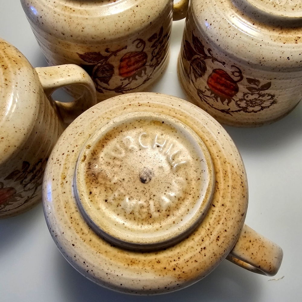 🇬🇧 Vintage Churchill Wild Strawberry Tea Cup  - Set of 4 - Picture 14 of 15